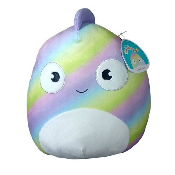 HONEYDEW Chameleon Squishmallow 16" 2021 NWT Lizard Plush Rainbow Stripe - Picture 2 of 8